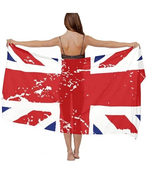 Cover-Ups Women Chiffon Sarong Beach Bikini Cover Up Wedding Party Shawls Wraps - British Flag Crack - CZ190HILIDE