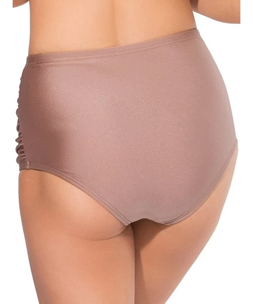 Tankinis Women's High-Waisted Shaping Bikini Bottom with Side Ruching - Ballet Fever - CQ188899RSY