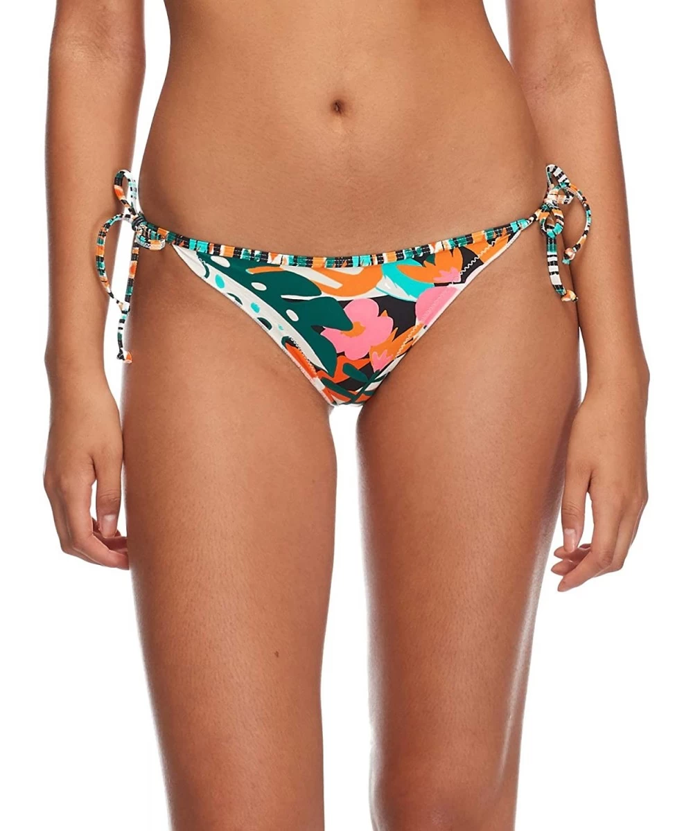 Bottoms Women's Tiki Tie Side Cheeky Bikini Bottom Swimsuit - Zanzibar Floral Print - CO18ICHZN5Z