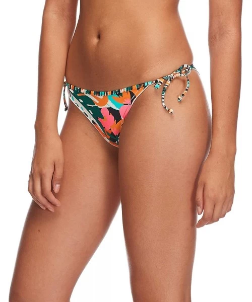 Bottoms Women's Tiki Tie Side Cheeky Bikini Bottom Swimsuit - Zanzibar Floral Print - CO18ICHZN5Z