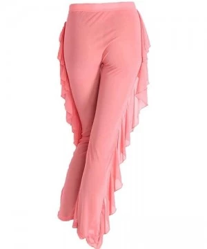 Cover-Ups Women's Perspective Sheer Mesh Pants Swimsuit Bikini Bottom Cover ups Pants - 1 Pink - CS194WA43GX