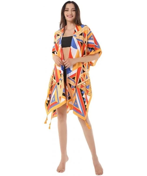 Cover-Ups Womens Fashion Beach Cover Up Swimsuit Kimono Cardigan Stylish Floral Swimwear - Multi 17 - C11906W64OO