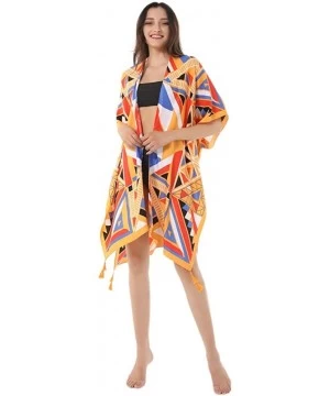 Cover-Ups Womens Fashion Beach Cover Up Swimsuit Kimono Cardigan Stylish Floral Swimwear - Multi 17 - C11906W64OO