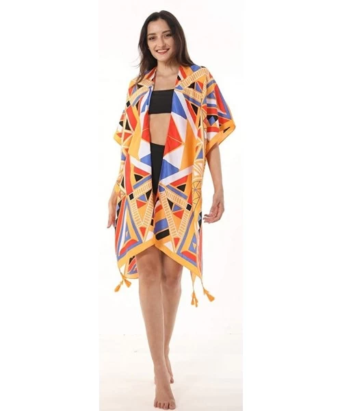 Cover-Ups Womens Fashion Beach Cover Up Swimsuit Kimono Cardigan Stylish Floral Swimwear - Multi 17 - C11906W64OO