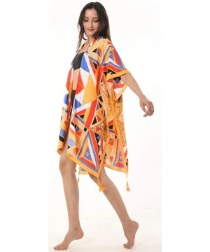 Cover-Ups Womens Fashion Beach Cover Up Swimsuit Kimono Cardigan Stylish Floral Swimwear - Multi 17 - C11906W64OO