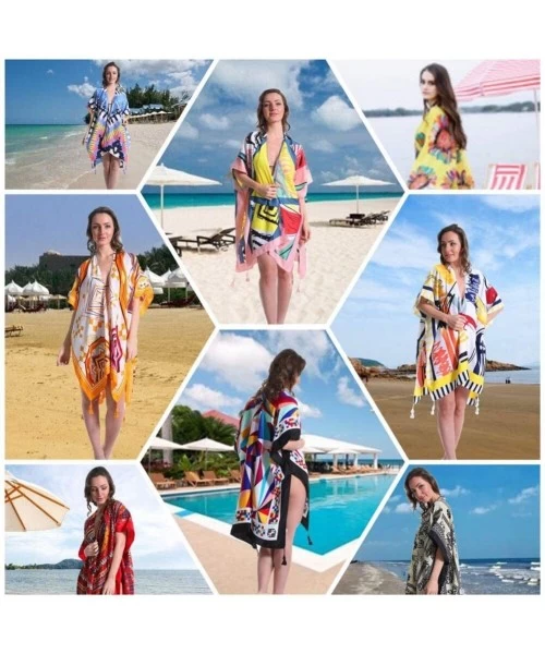 Cover-Ups Womens Fashion Beach Cover Up Swimsuit Kimono Cardigan Stylish Floral Swimwear - Multi 17 - C11906W64OO