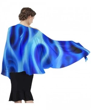 Cover-Ups Women Girls Fashion Chiffon Beach Bikini Cover Up Sunscreen Wrap Scarves - Blue Flame Fire - C1196SYXTMX