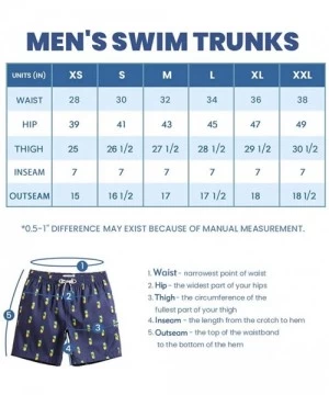 Trunks Mens Quick Dry Printed Short Swim Trunks with Mesh Lining Swimwear Bathing Suits - Stripe Navy - CY19C6XDWAD