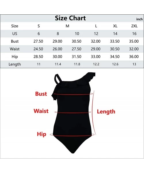 One-Pieces Women Vintage 1 Piece Swimsuits Ruffle One Shoulder Bathing Suits High Waisted Tankini Set - One Shoulder-black - ...