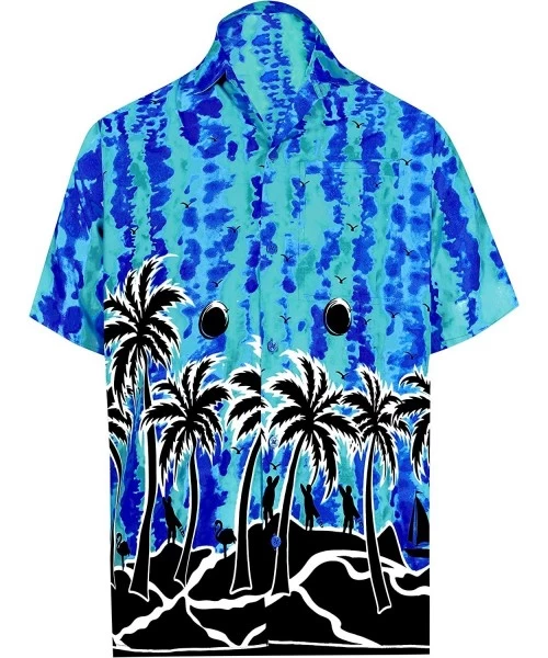 Cover-Ups Men's Pool Palm Tree Button Down Short Sleeve Hawaiian Shirt Women Casual Dress Maxi Kimono Cardigan Work from Home...