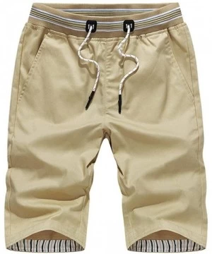 Board Shorts Pervobs Men Shorts- Mens Comfy Shorts Drawstring Trunks Quick Sport Beach Surfing Shorts Pants - Khaki - CF18EUS...