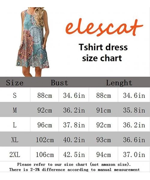 Cover-Ups Summer Dresses for Women Beach Floral Tshirt Sundress Sleeveless Pockets Casual Loose Tank Dress Boho Light Blue - ...