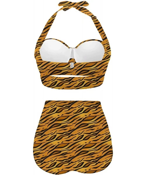 Racing Womens Underwired Bikinis Push up Leopard Swimsuits Ladies Two Piece Swimwear - Gold-2 - CB196N8T04A