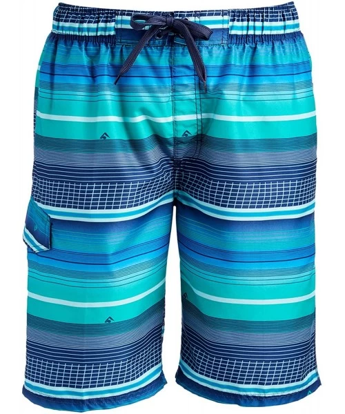 Trunks Men's Legacy Swim Trunks (Regular & Extended Sizes) - Sprint Blue/Green - CE12N2Q4T8V