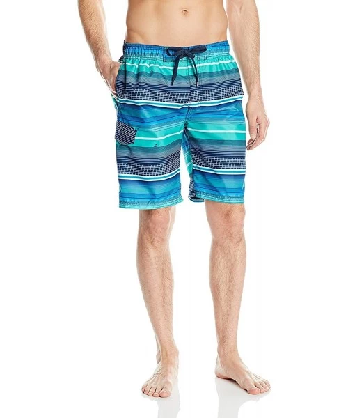 Trunks Men's Legacy Swim Trunks (Regular & Extended Sizes) - Sprint Blue/Green - CE12N2Q4T8V