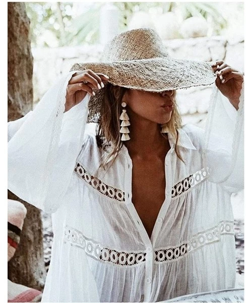 Cover-Ups Womens Lace Crochet Beach Cover Up Sexy Open Front Swimsuit Kimono Cardigan - White 02 - CJ18SK6ELM6