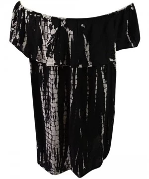 Cover-Ups Women's Tie-Dyed Off-The-Shoulder Cover-Up - Black - CK182KU9N8S