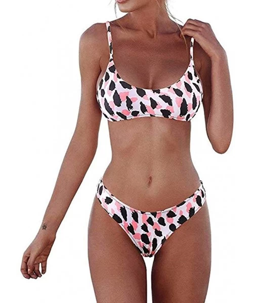 Bottoms Women Bathing Suits Womens Sexy Bandeau Bandage Bikini Set Two Piece Padded Bra Swimsuits Swimwear Swim Suit Q pink -...