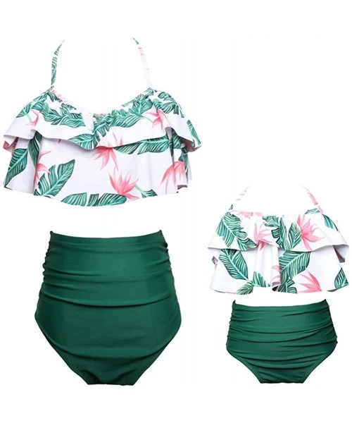 Sets Baby Girls Bikini Swimsuit Set Family Matching Mother Girl Swimwear Baithing Suit - Green - CM18D7C8RL9