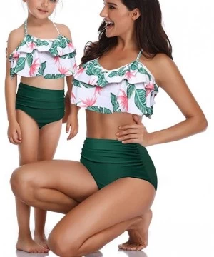 Sets Baby Girls Bikini Swimsuit Set Family Matching Mother Girl Swimwear Baithing Suit - Green - CM18D7C8RL9