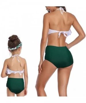 Sets Baby Girls Bikini Swimsuit Set Family Matching Mother Girl Swimwear Baithing Suit - Green - CM18D7C8RL9