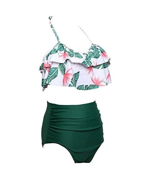 Sets Baby Girls Bikini Swimsuit Set Family Matching Mother Girl Swimwear Baithing Suit - Green - CM18D7C8RL9