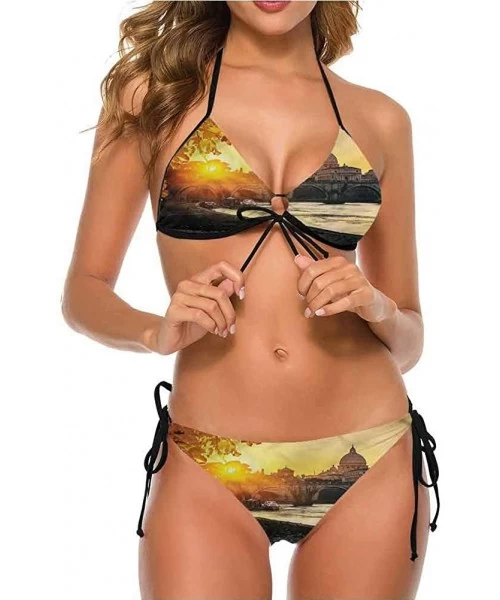 Bottoms Bathing Suits Fall- Roadway Mountains Travel So Comfortable and Flattering - Multi 10-two-piece Swimsuit - CY19E728SQ4