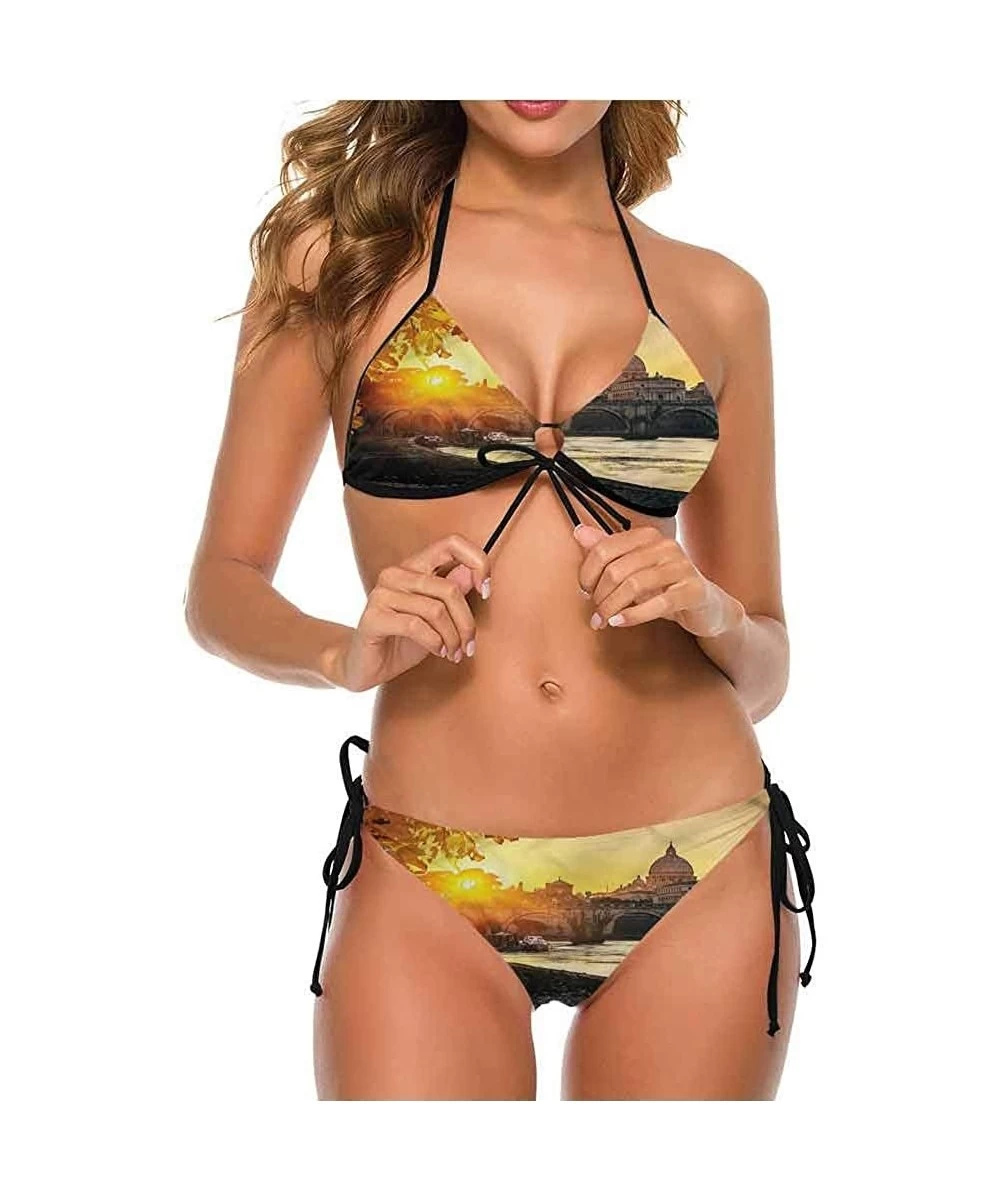 Bottoms Bathing Suits Fall- Roadway Mountains Travel So Comfortable and Flattering - Multi 10-two-piece Swimsuit - CY19E728SQ4