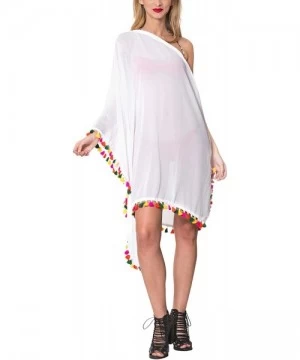 Cover-Ups Women's Boho Maternity Swimwear Cover Ups Beach Swimsuit Short Mini A - Ghost White_b540 - CB188IWSGGR