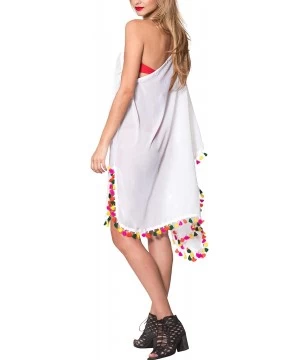 Cover-Ups Women's Boho Maternity Swimwear Cover Ups Beach Swimsuit Short Mini A - Ghost White_b540 - CB188IWSGGR