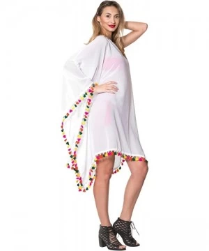 Cover-Ups Women's Boho Maternity Swimwear Cover Ups Beach Swimsuit Short Mini A - Ghost White_b540 - CB188IWSGGR