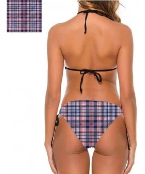 Bottoms Sexy Swimwear Checkered- Maze-Look Squares Retro Great for The Younger Crowd - Multi 12-two-piece Swimsuit - CK19E7GR4YO