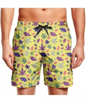 Trunks Marihuana Cannabis Leaf Men's Quick-Drying Swimming Trunks Sexy Lined Swimming - Marijuana Cannabis Weed - C7190TGK2U8