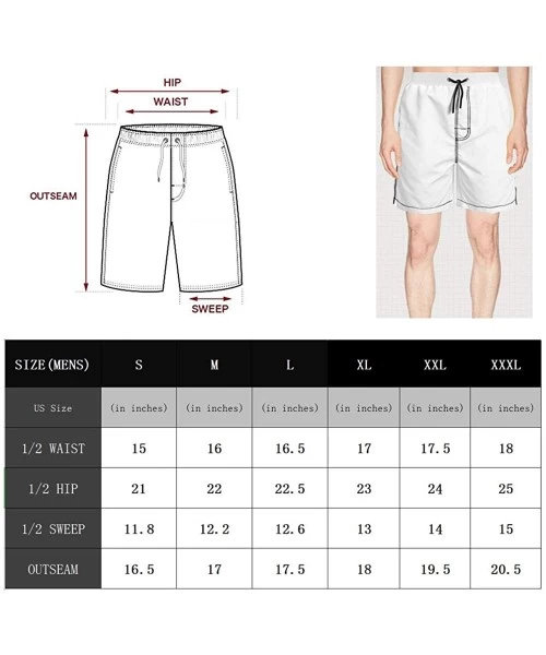 Board Shorts Men Beach Shorts Casual Breathable Quick Dry Beach Trunks Shorts - White-109 - CR19E4HTCKG