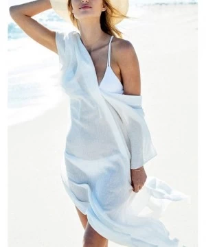 Cover-Ups Women Turkish Kaftan Swimsuit Bikini Cover Ups Casual Beach Caftan Maxi Dress - B-white - C518R59LSDM