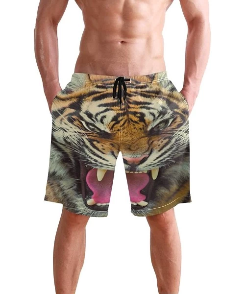 Trunks Free Moose Men's Swim Trunks Beach Shorts with Pockets - Ferocity Big Tiger - CB18QL28MU8