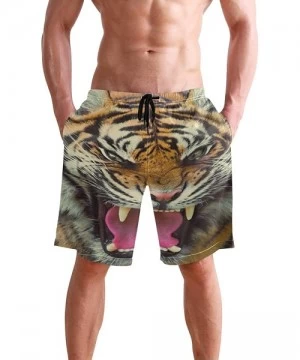 Trunks Free Moose Men's Swim Trunks Beach Shorts with Pockets - Ferocity Big Tiger - CB18QL28MU8