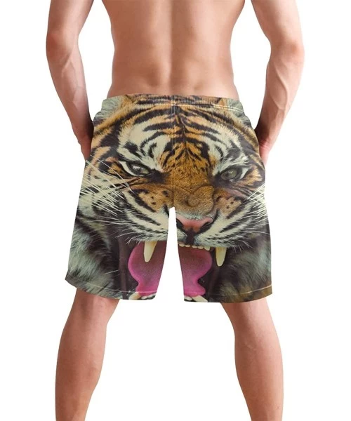 Trunks Free Moose Men's Swim Trunks Beach Shorts with Pockets - Ferocity Big Tiger - CB18QL28MU8