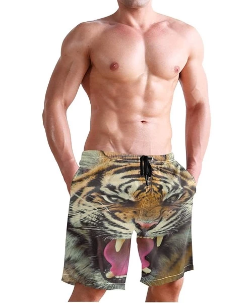 Trunks Free Moose Men's Swim Trunks Beach Shorts with Pockets - Ferocity Big Tiger - CB18QL28MU8