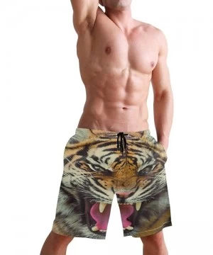 Trunks Free Moose Men's Swim Trunks Beach Shorts with Pockets - Ferocity Big Tiger - CB18QL28MU8