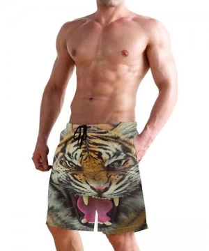 Trunks Free Moose Men's Swim Trunks Beach Shorts with Pockets - Ferocity Big Tiger - CB18QL28MU8