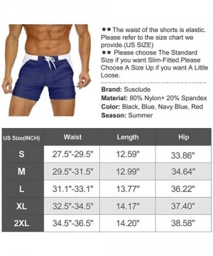 Briefs Mens Beach Swimming Trunks Board Shorts Boxer Briefs Swim Underwear with Pocket - Sky Blue - CP199LEZYST