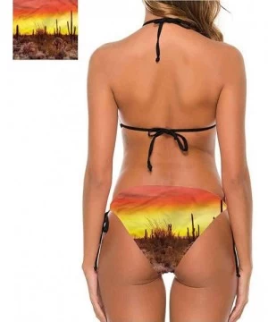 Bottoms One Piece Swimsuits Saguaro- Colorful Sunset in Arizona Very Flattering Style - Multi 08-two-piece Swimsuit - CJ19E7E...