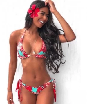 Sets Women's Floral Bathing Suit High Waisted Bikini Swimming Sets - M - CP19C9T7ARQ