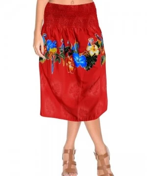 Cover-Ups Women's Midi Beach Tube Prom Party Cocktail Dress for Women Printed B - Spooky Red_m79 - CK12LB6ATDF