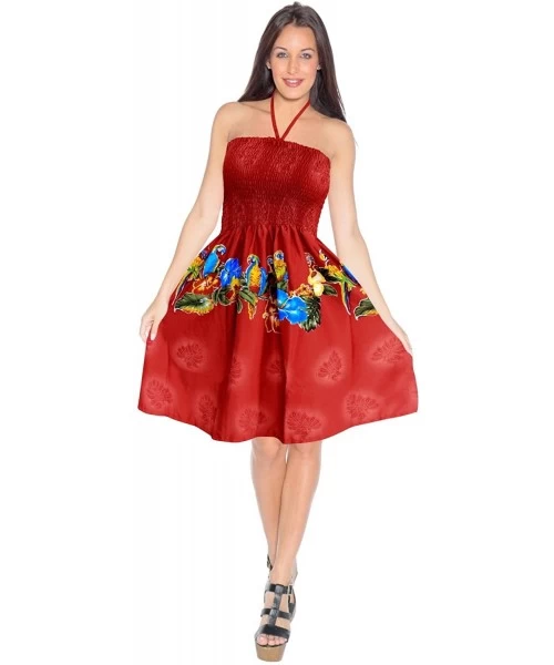 Cover-Ups Women's Midi Beach Tube Prom Party Cocktail Dress for Women Printed B - Spooky Red_m79 - CK12LB6ATDF