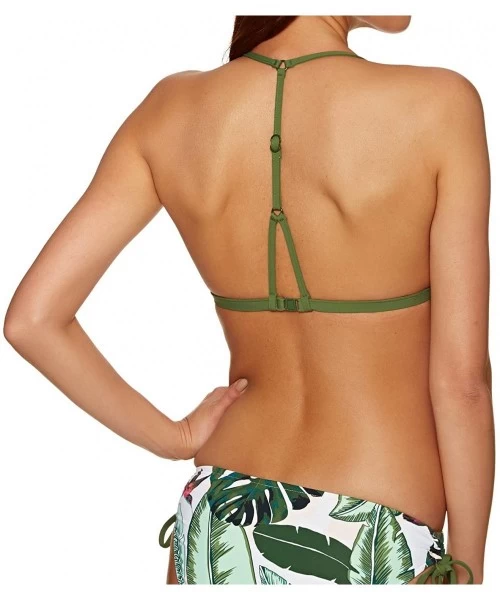 Tops Women's Triangle Bikini Top Swimsuit with Adjustable Racerback - Palm Beach Moss - CO1867Z38ER