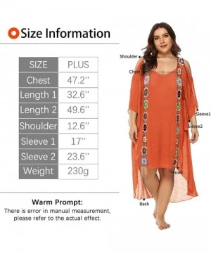 Cover-Ups Women Bathing Suit Cover Ups Swimsuit Coverups Dress Soft Crochet Bikini Beach Cover Ups - Orange-2xl - CA18UXRXNSD