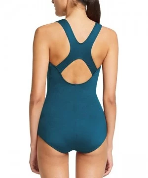 Racing Women's Conservative Athletic Racerback One Piece Training Swimsuit Swimwear Bathing Suit - Steel Blue - CU196IIAQC5