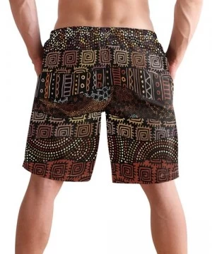 Racing Vintage Tribal African Bohemian Indian Primitive Men's Swim Trunks Quick Dry Shorts with Pockets - CU1992889NQ